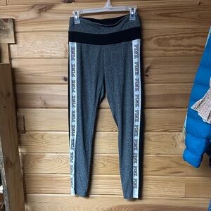 PINK Victoria's Secret Women's Charcoal and Black Yoga Leggings Size M